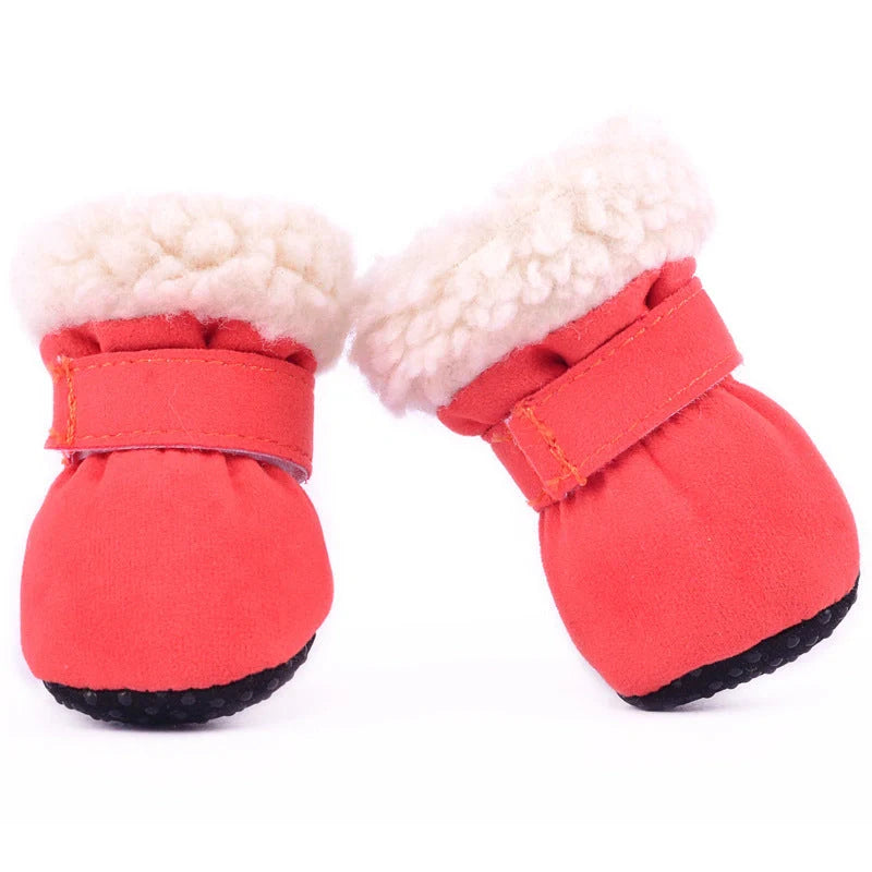 Waterproof winter dog boots with anti-slip soles for small breeds