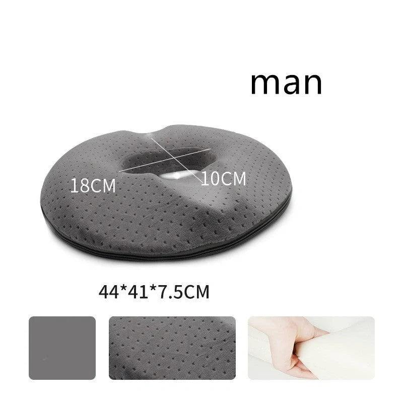 Ergonomic memory foam seat cushion with breathable materials and removable cover for office and home use