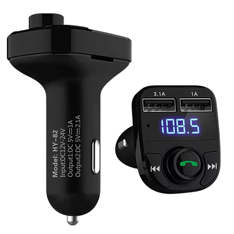 Bluetooth Car Kit with FM Transmitter and Dual USB Charger for cars