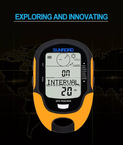 Yellow Outdoor Navigation Altimeter with air pressure display and electronic compass