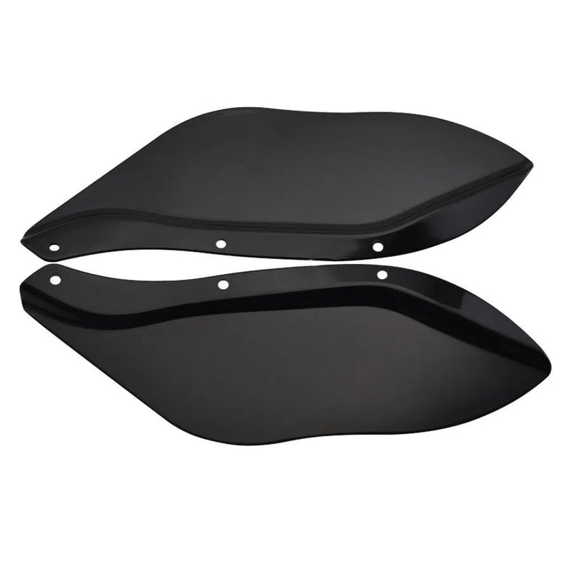 Harley motorcycle headlight side wind deflector wings, black or transparent ABS plastic, designed for Touring FLHR FLHT FLHX 1996-2013 models, sold as a pair for left and right side installation