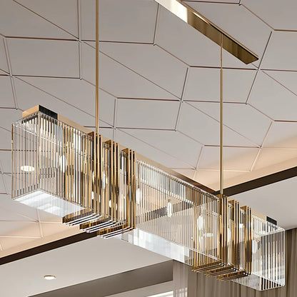 Modern glass chandelier with height adjustment mechanism and 1000mm diameter for restaurant lighting