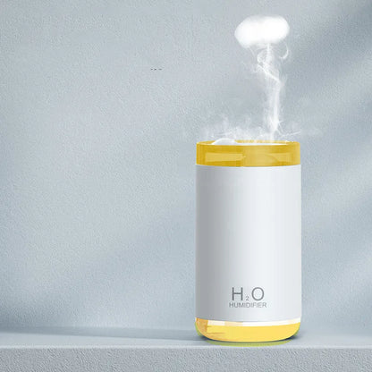 Jellyfish-shaped humidifier diffuser with smoke ring mist and warm night light