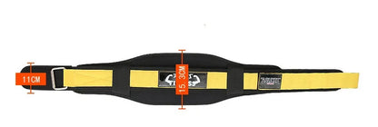 Fitness weightlifting waistband made from nylon material available in black, red, and yellow colours
