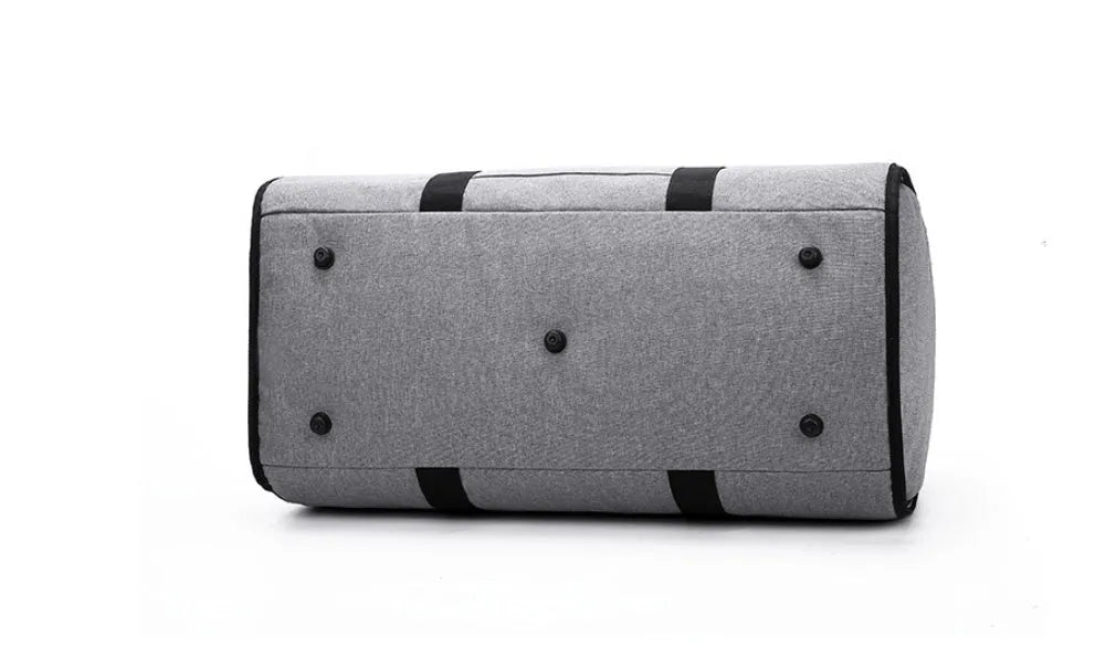 Cylinder travel bag in black with 36-55L capacity, Oxford cloth waterproof construction