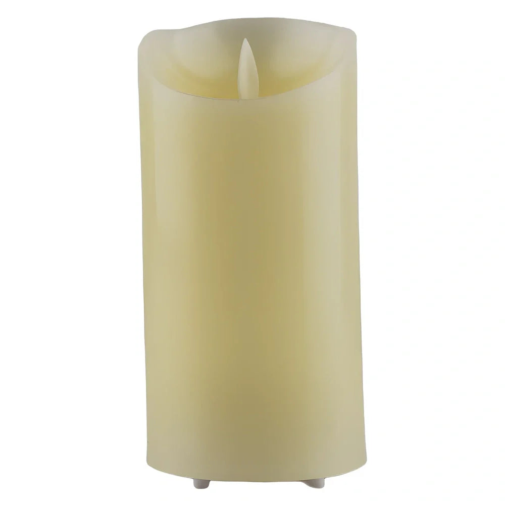 LED electronic candle lamp with remote control in cylindrical paraffin casing
