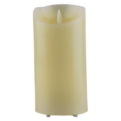LED electronic candle lamp with remote control in cylindrical paraffin casing
