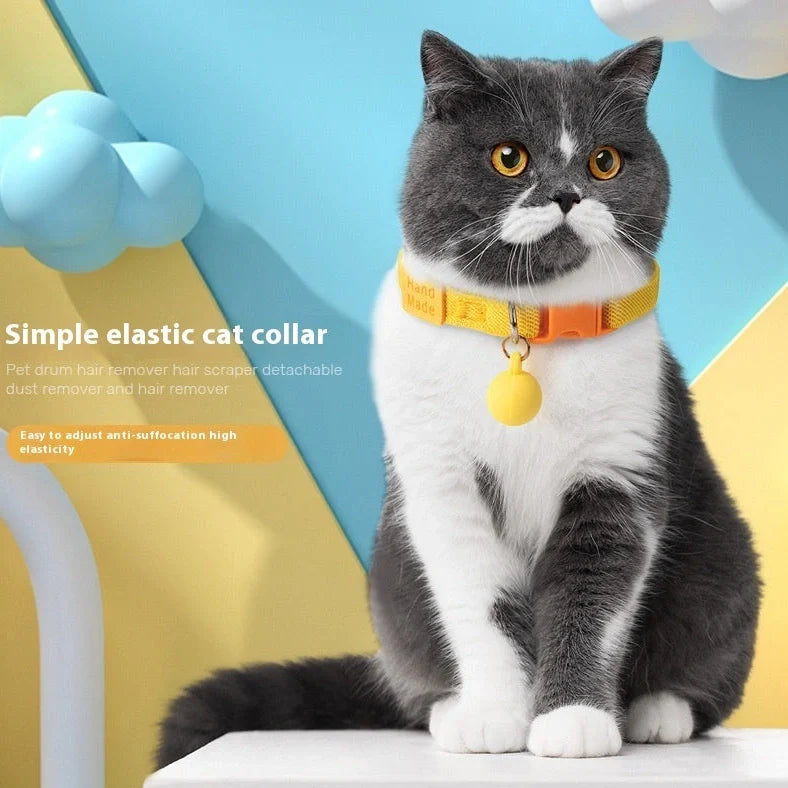 High elasticity polyester pet collar for small dogs in seven colours with 22-32cm adjustable range