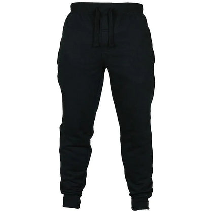 Men's solid colour cotton fleece pants with a drawstring waistband.