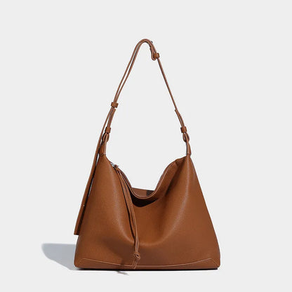 Soft PU messenger bag in caramel colour with crossbody strap