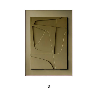 Frameless three-dimensional abstract geometric Morandi canvas hanging painting, sizes 10x15cm to 60x90cm, 59-138g weight