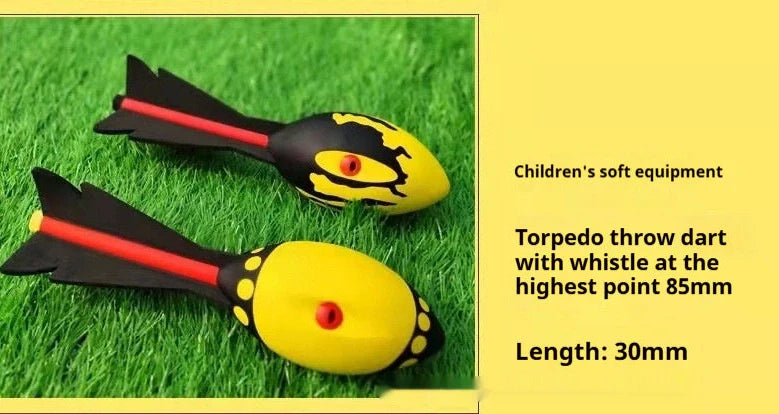 Red and yellow torpedo-shaped rocket javelin ball toy for children's outdoor throwing games
