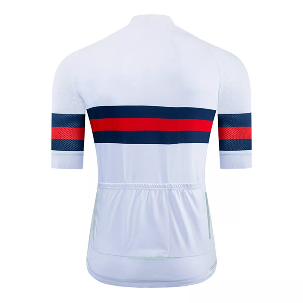 Breathable biker shirt in white with moisture-wicking fabric for cyclists