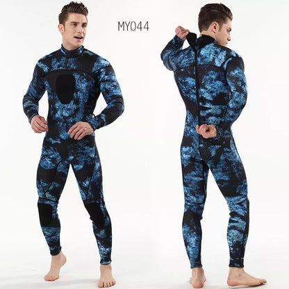 Men's 3MM neoprene diving suit with camouflage pattern for cold water diving