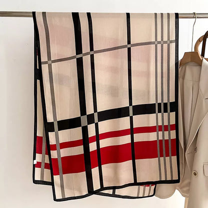 Winter scarf with unique tie-dye design in beige or khaki, 66 by 178 cm
