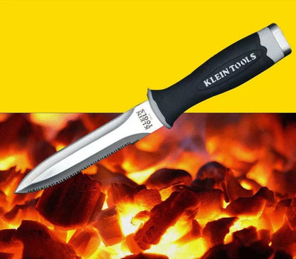 High Hardness Straight Knife for wilderness survival with stainless steel blade and rubber handle