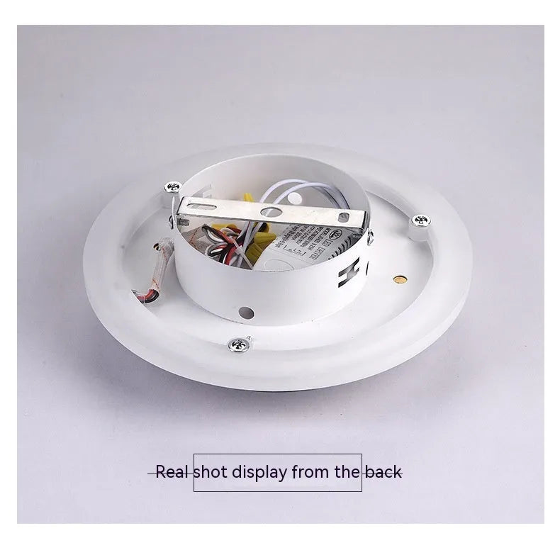 Modern LED corridor ceiling light in black round design with tri-colour adjustable lighting for hallways and entrances