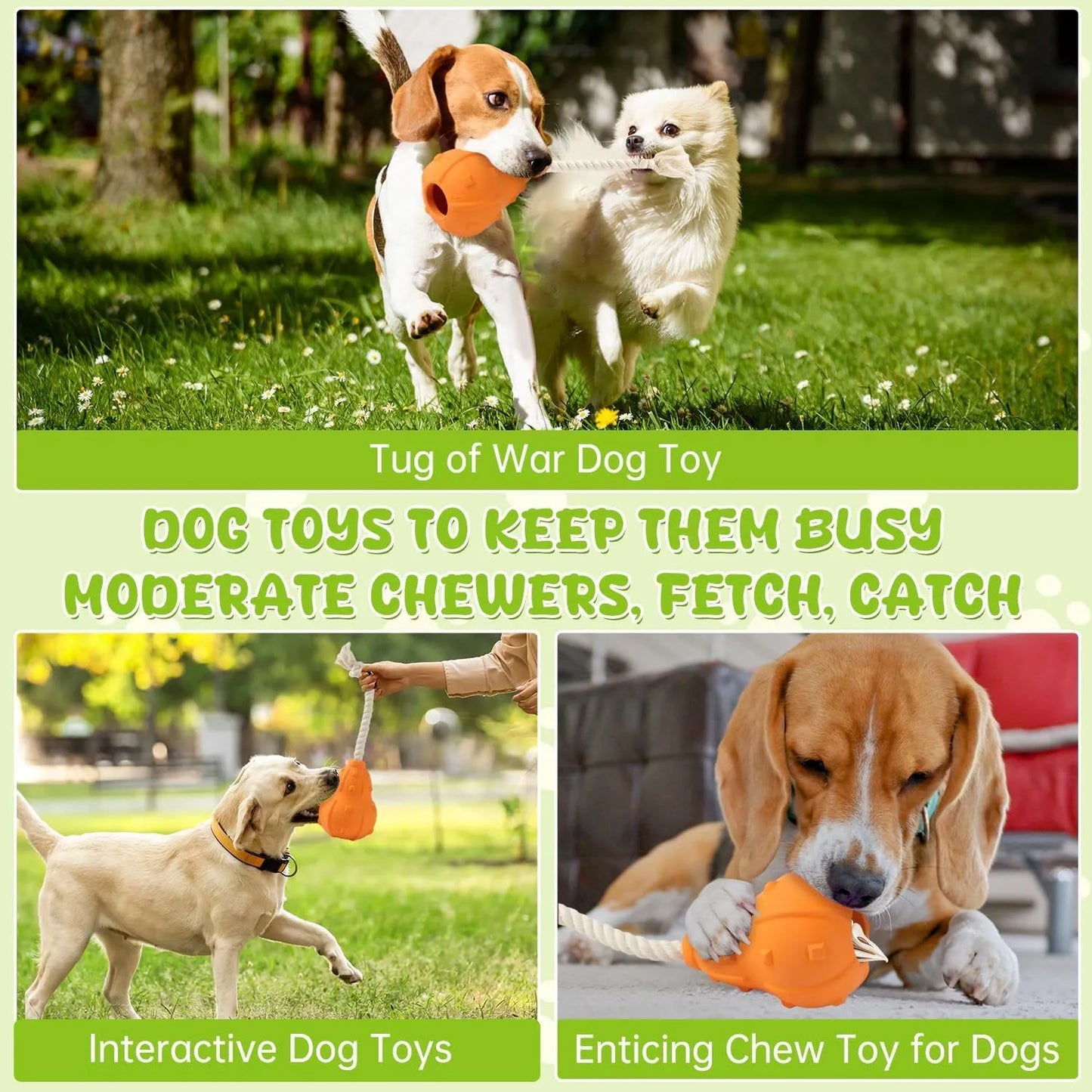 Stuffable dog toy with hollow interior for treats, natural rubber and cotton construction, 30cm length, for small medium breeds