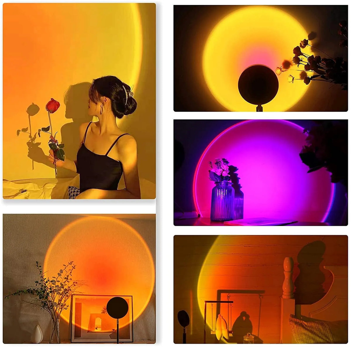 USB desk lamp rainbow projection lamp with RGB soft stick, metal holder, 16 colours and remote control
