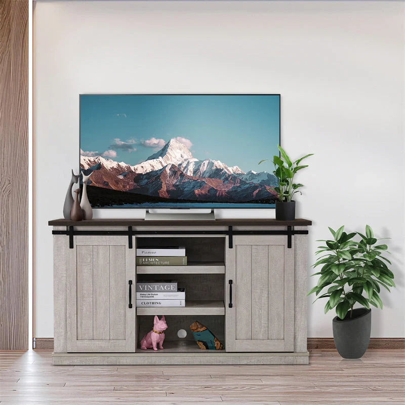 Vintage Wooden TV Cabinet in living room setting