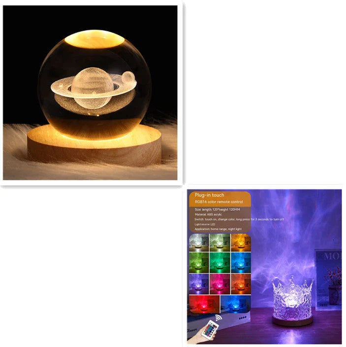 Mesmerizing water wave ambient LED table lamp with remote control, creating a serene and calming atmosphere in any room
