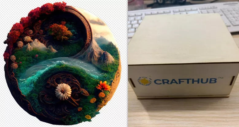 Animal Puzzle Craft Hub A3 Size Wooden Box for puzzle storage and organization