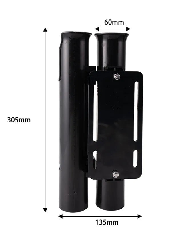 Plastic fishing rod rack with carbon clamp for motorcycle and electric bicycle mounting