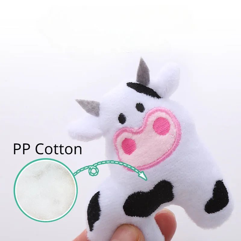 Cow parrot shape plush cat toy with catnip fill measuring 20 cm