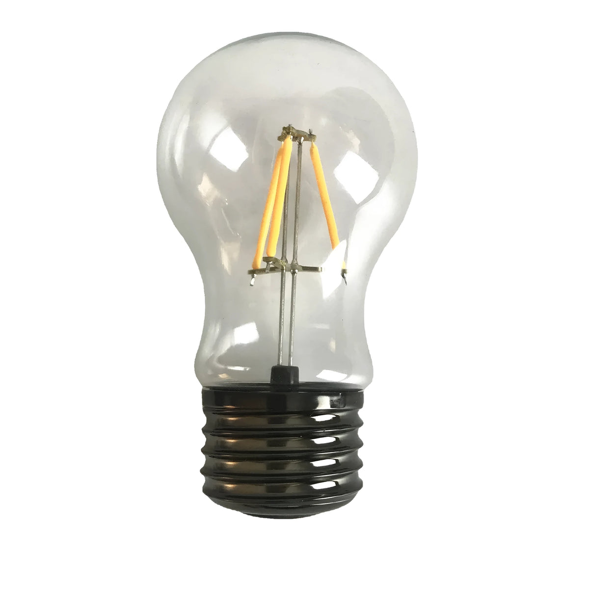 Magnetic levitation bulb night light floating above a solid wood coloured plastic base.