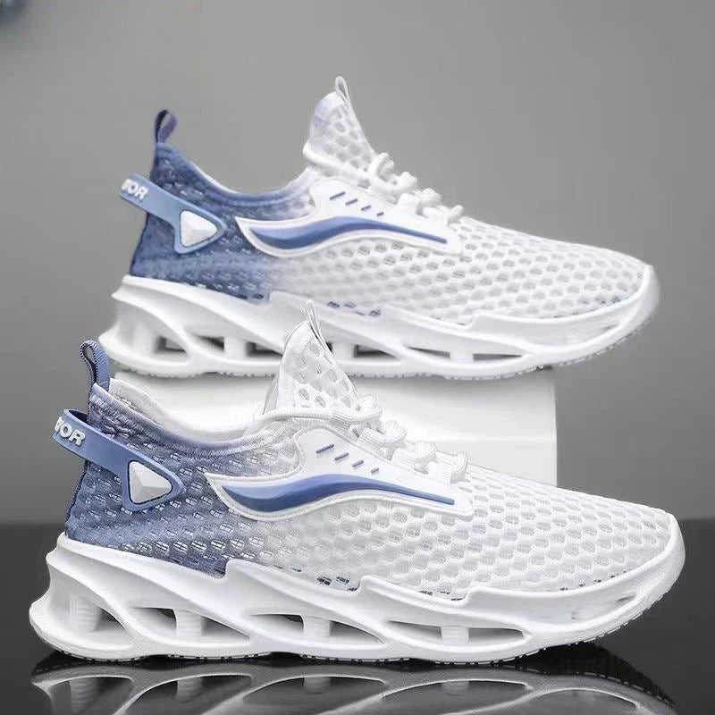 Breathable mesh sports shoes for men with a stylish lace-up design, offering comfort and versatility for everyday wear or light workouts.