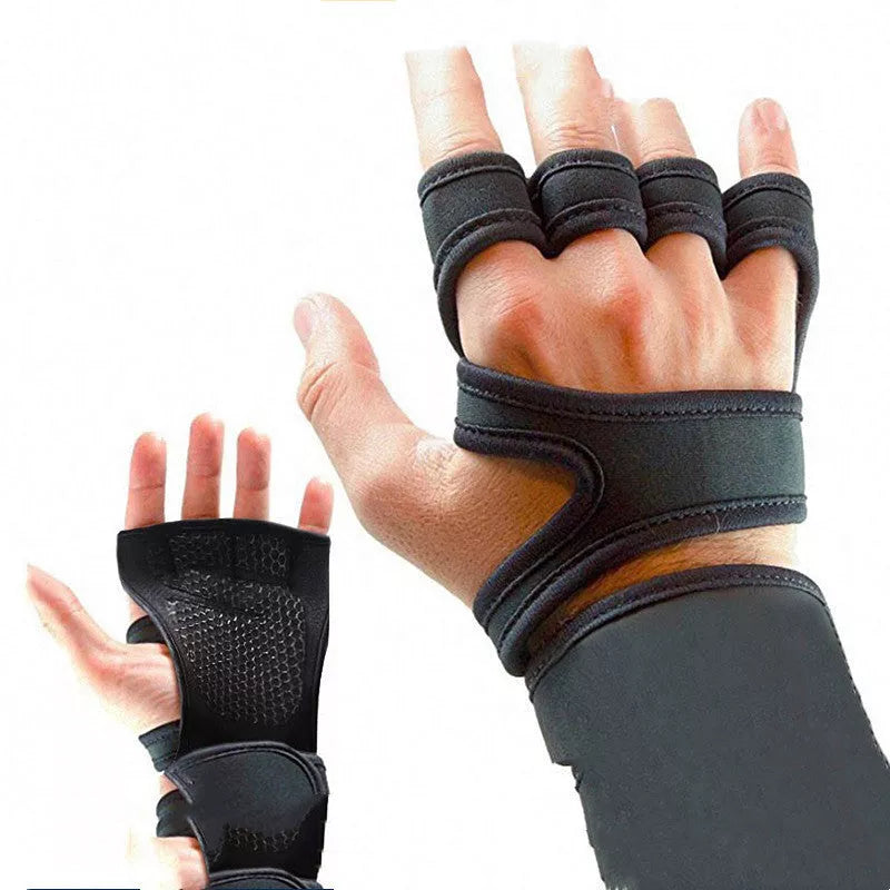 Sports half-finger gloves with non-slip silicone palm for fitness activities