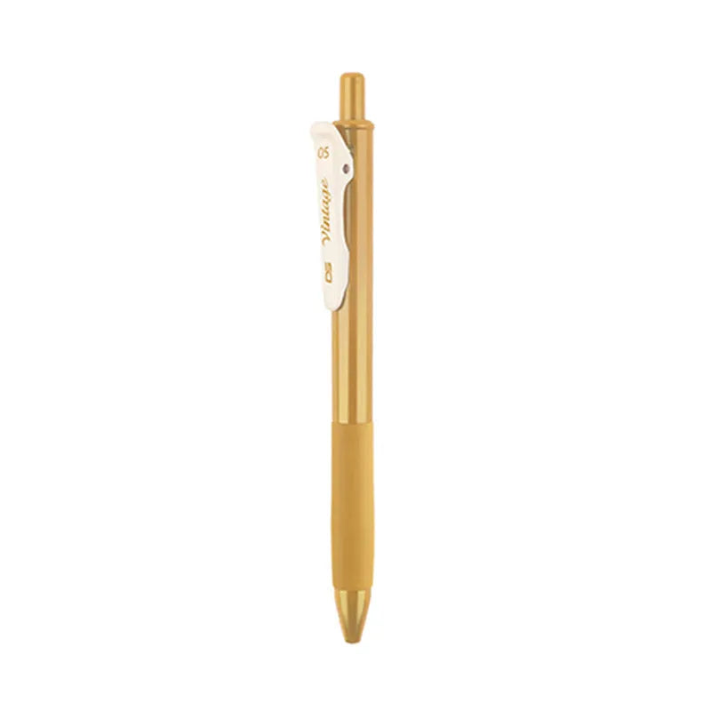 Retro colour gel pen set with plastic barrel and 0.5mm tip in five colour options