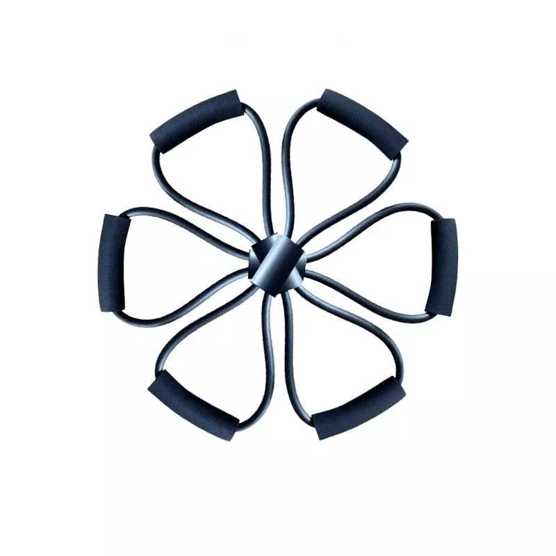 150-pound TPE fitness resistance band set with foam handles, foot rings, and tension ropes