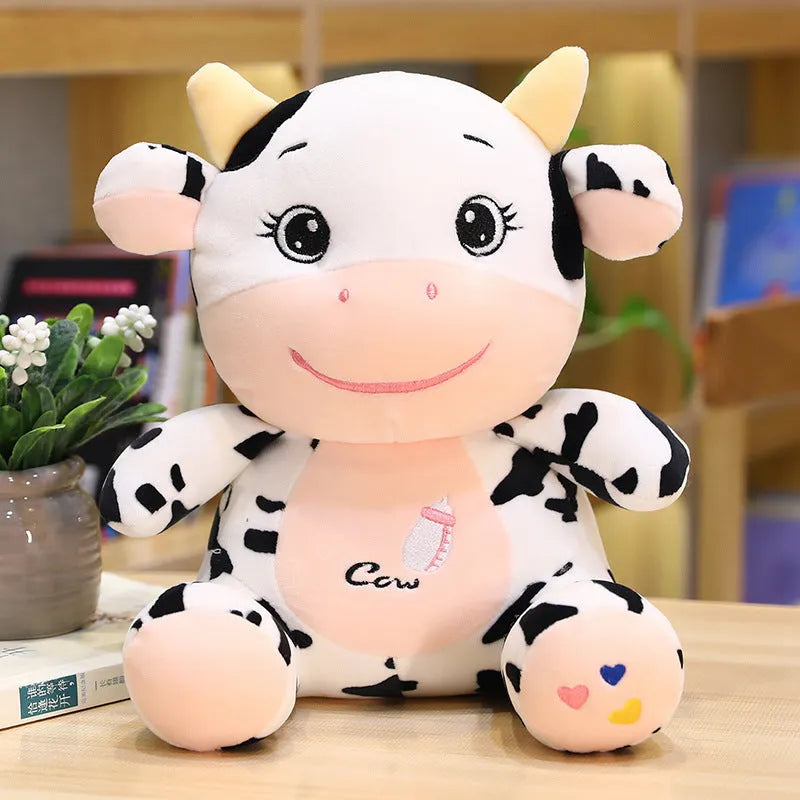 MengMeng Cow plush toy in super soft short plush with PP cotton filling, 22cm or 26cm