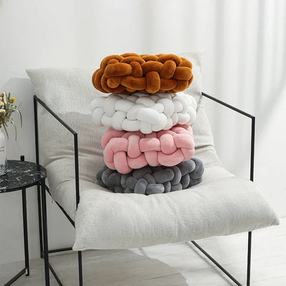 Creative Home Woven Square Plush Cushion in various colors with novel weaving design