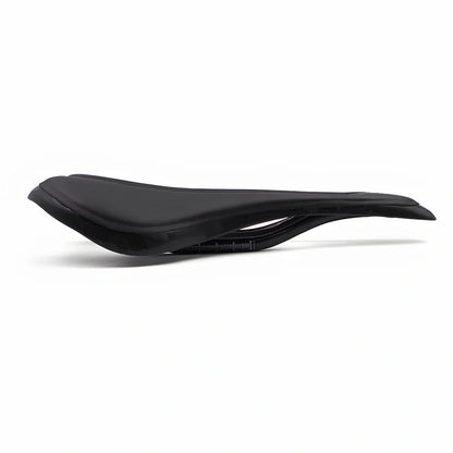 Carbon fibre bicycle saddle with 272mm length and 146mm width in black finish options