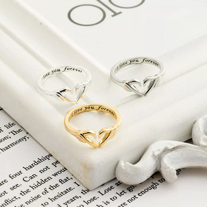 Adjustable Heart Claddagh Ring in silver, gold, or thick silver with love engraving