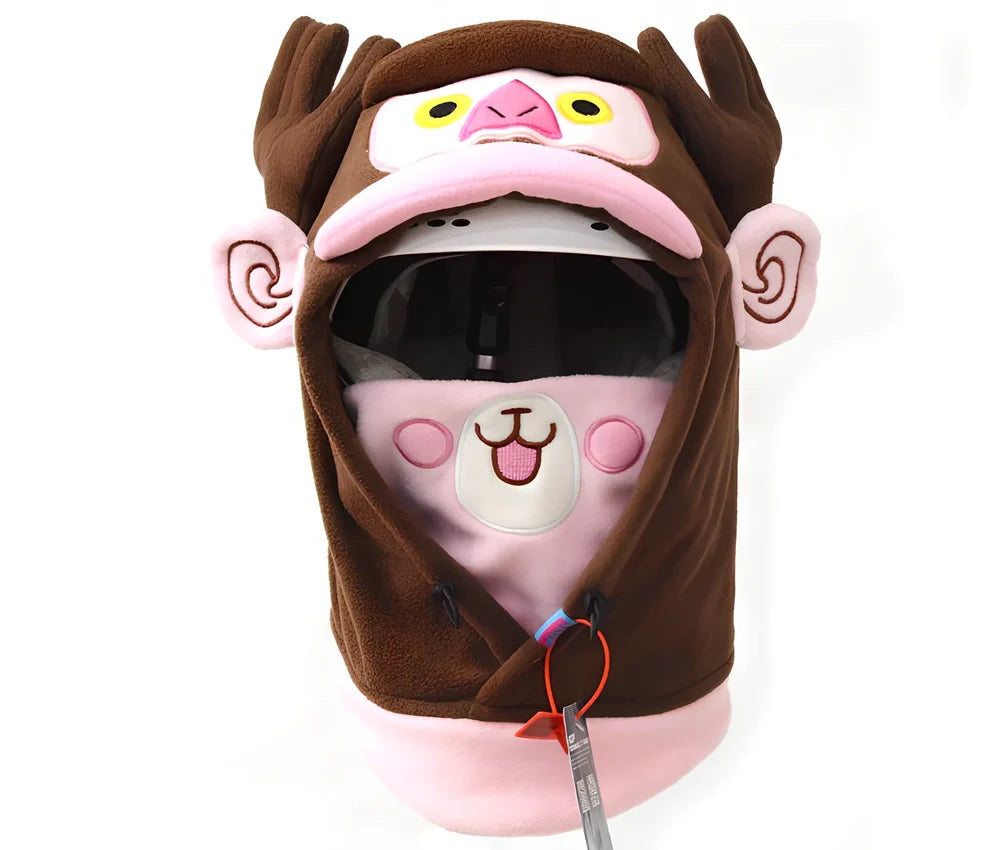 Brown Bear cartoon ski helmet head cover for winter sports protection with elastic band