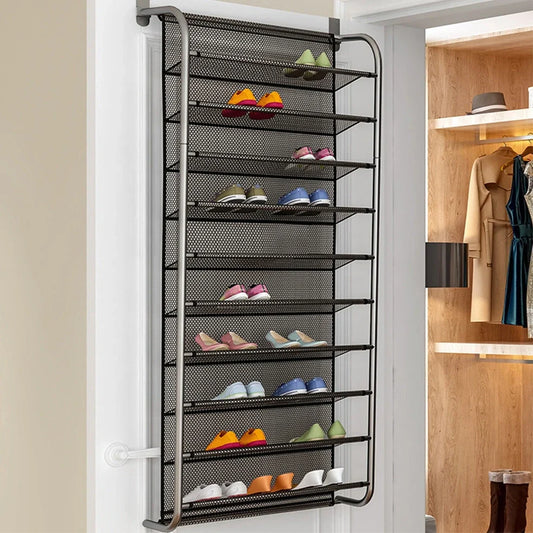 Hook-type shoe cabinet and rack in rattan, willow, or bamboo for dormitory storage