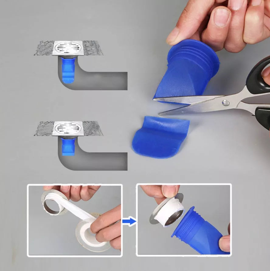 Silicone floor drain cover with automatic closing for odor and overflow protection