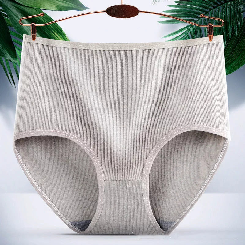 Women's high waist tummy tucking hip lifting body shaping panties in milk silk