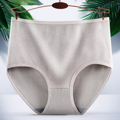 Women's high waist tummy tucking hip lifting body shaping panties in milk silk