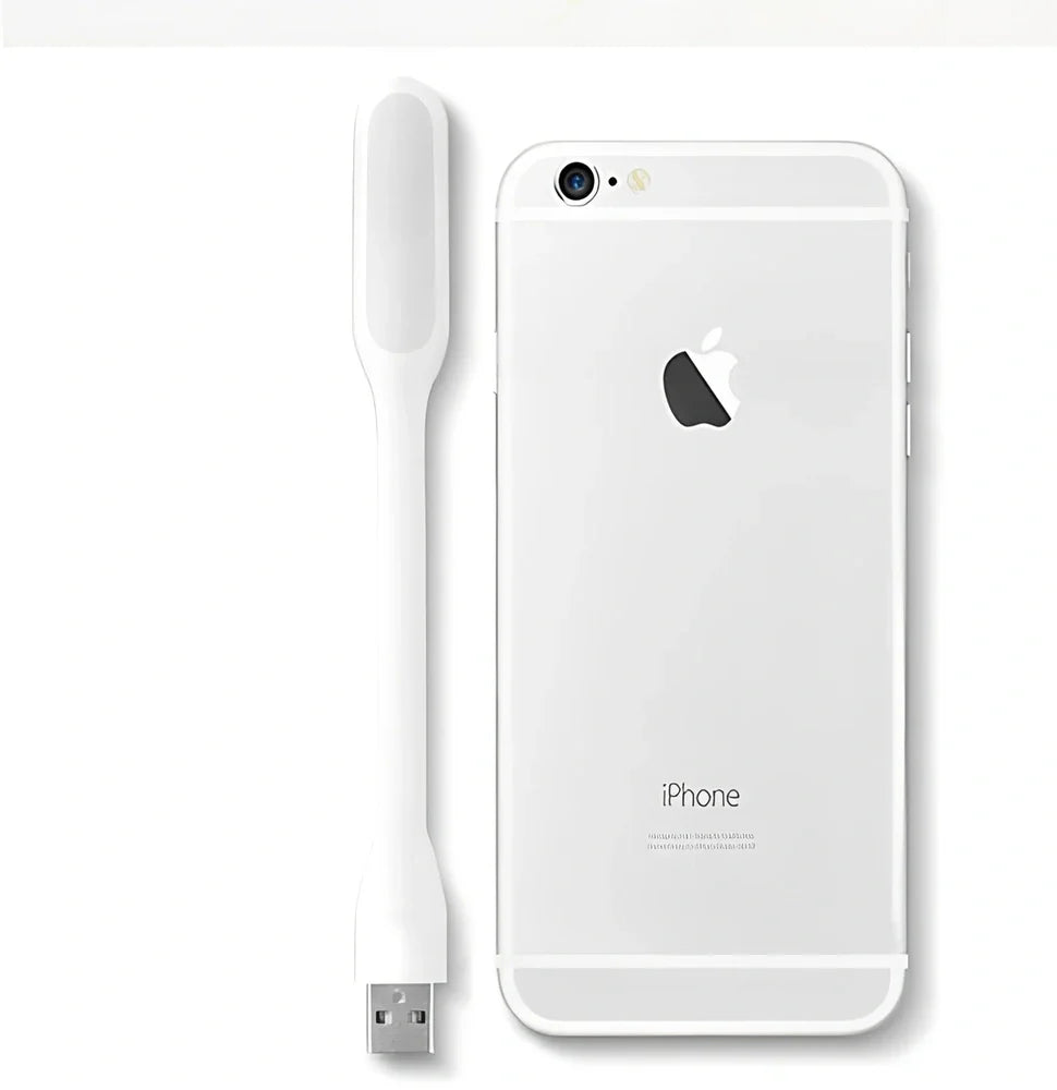 USB LED desk lamp with 6 diffused beads providing keyboard illumination