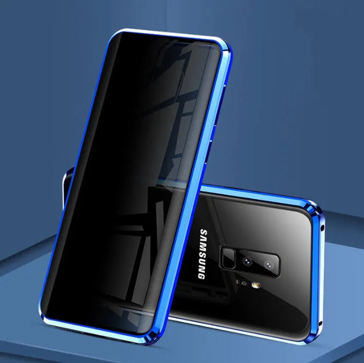 Anti-peeping magnetic clamshell phone case for Samsung Galaxy phones in multiple colours