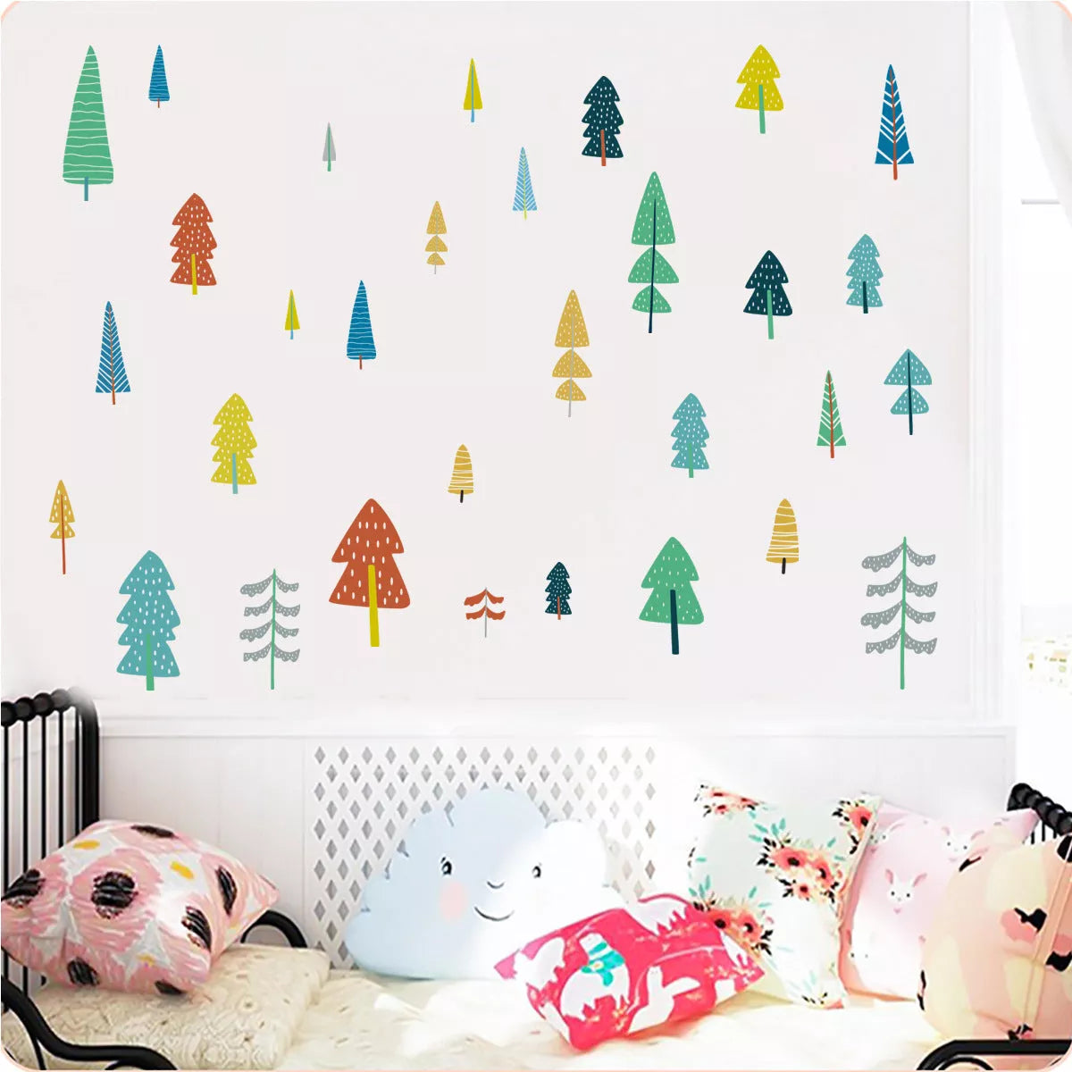 Cartoon 3D stereo wall sticker with vibrant colors, 60*22cm, for living room decoration