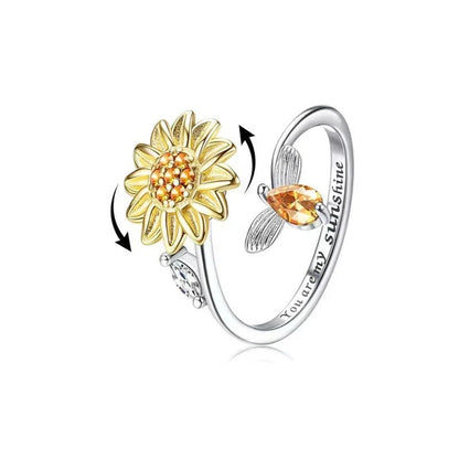 Stylish Fidget Spinner Ring with Adjustable Design, Crafted from Premium Materials for Stress Relief and Fashion