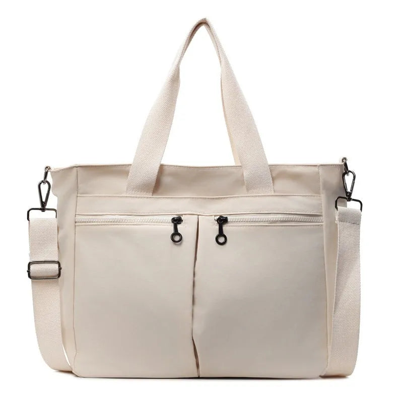 Large capacity solid colour Oxford cloth messenger bag with breathable ultra-light design