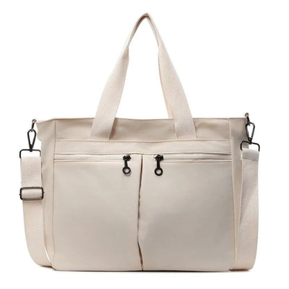 Large capacity solid colour Oxford cloth messenger bag with breathable ultra-light design