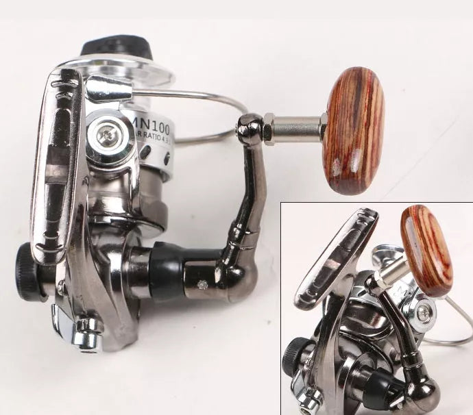 Mini 100 all metal fishing reel with high-strength folding rocker arm
