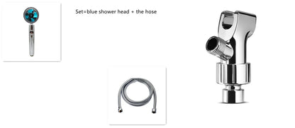 High-performance water-saving shower head with 360-degree rotation and fan feature, offering a luxurious shower experience